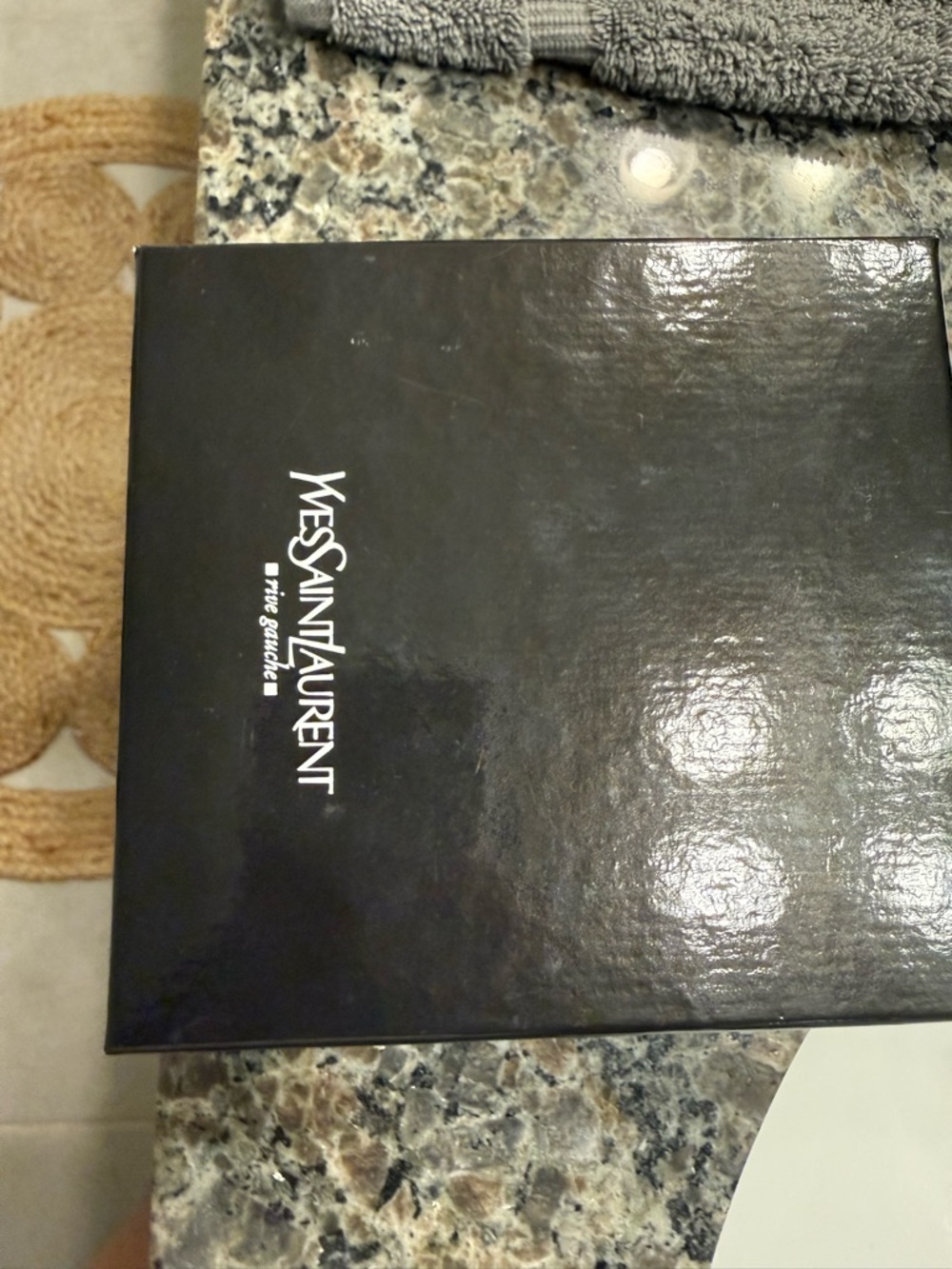 Saint Laurent Black Leather YSL Embossed Zip Wallet - Picture 9 of 9